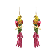 Diamond Parrot Earring