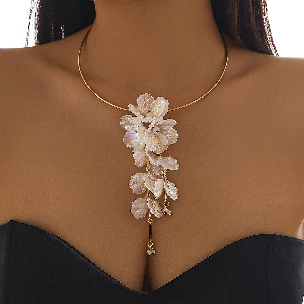 Flower Necklace and Earrings