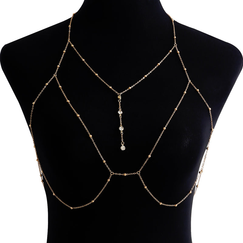 Diamond Pendant Tassel Necklace Chest Chain