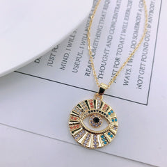 Colorful Zircon Hollow Devil's Eye Necklace