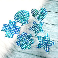 Blue Fish Scales Disposable Chest Stickers