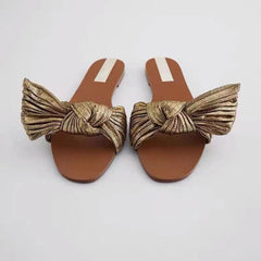 Golden Bowknot Slippers