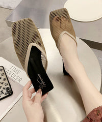 Black Hollow Out Breathable Mesh New Slide Sandals