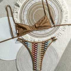 Bohemian Multicolor Crochet Bikini Set
