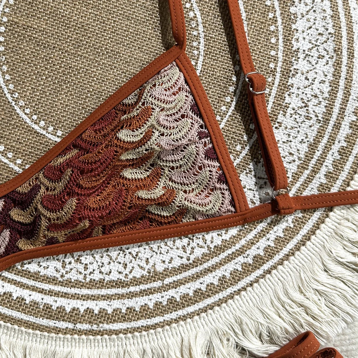 Bohemian Multicolor Crochet Bikini Set