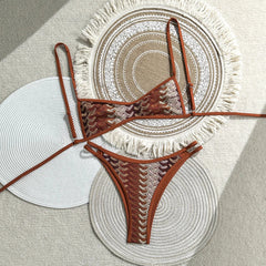 Bohemian Multicolor Crochet Bikini Set