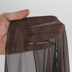 Brown Mesh Cover Ups Swimwear 3 Piece Bikinis Sets