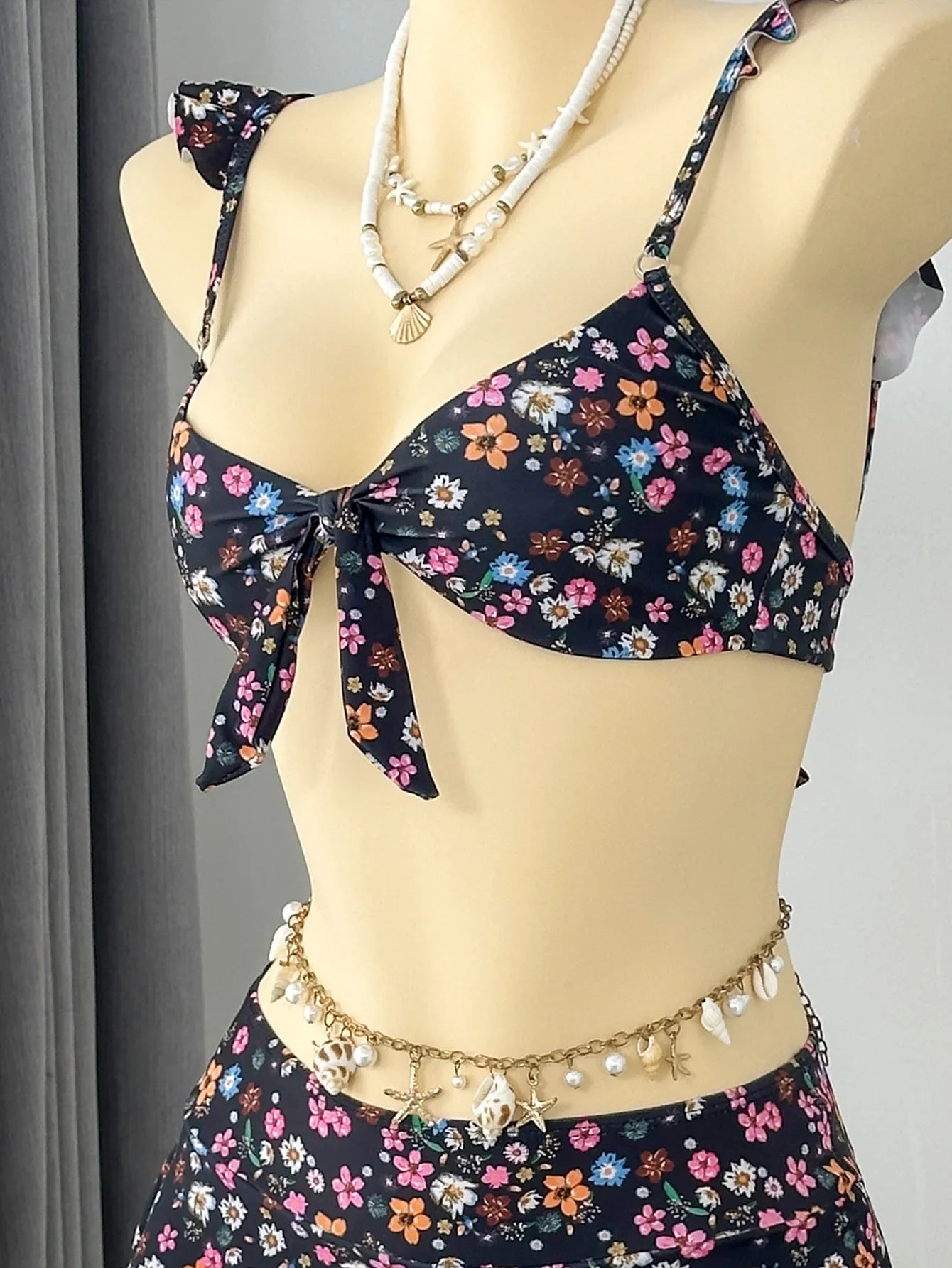 Cute Floral Print Bikini Set