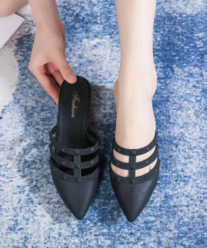 Light Purple Hollow Out Wedge Slide Sandals