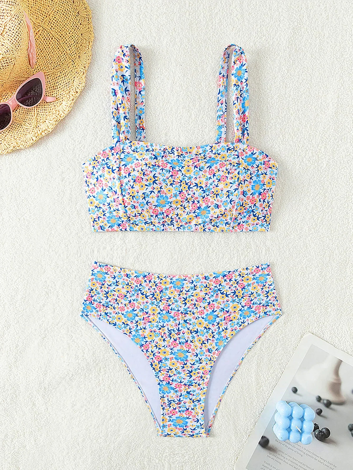 Floral Print 2 Piece Swimsuit