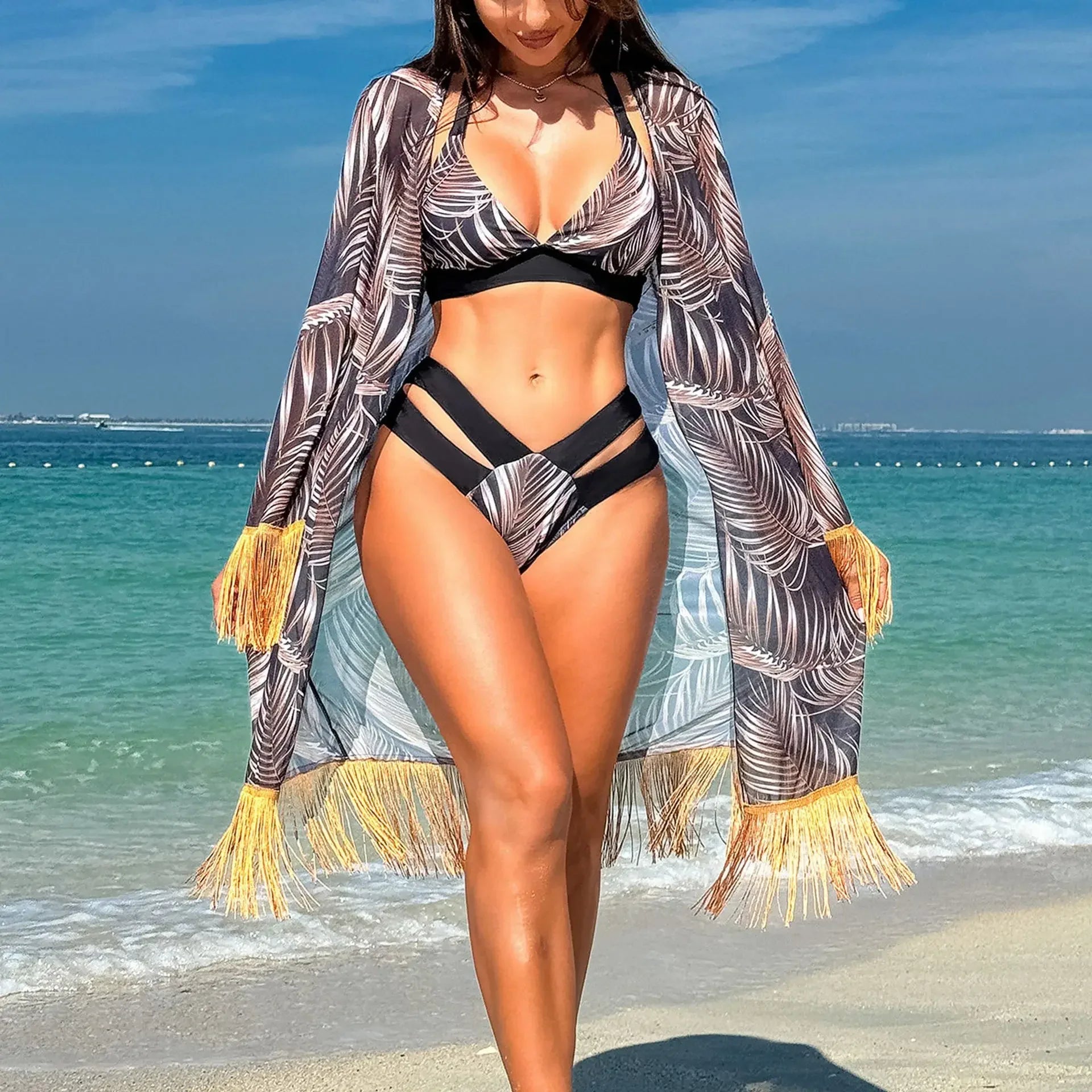 Flower Print 2 Piece Swimsuit