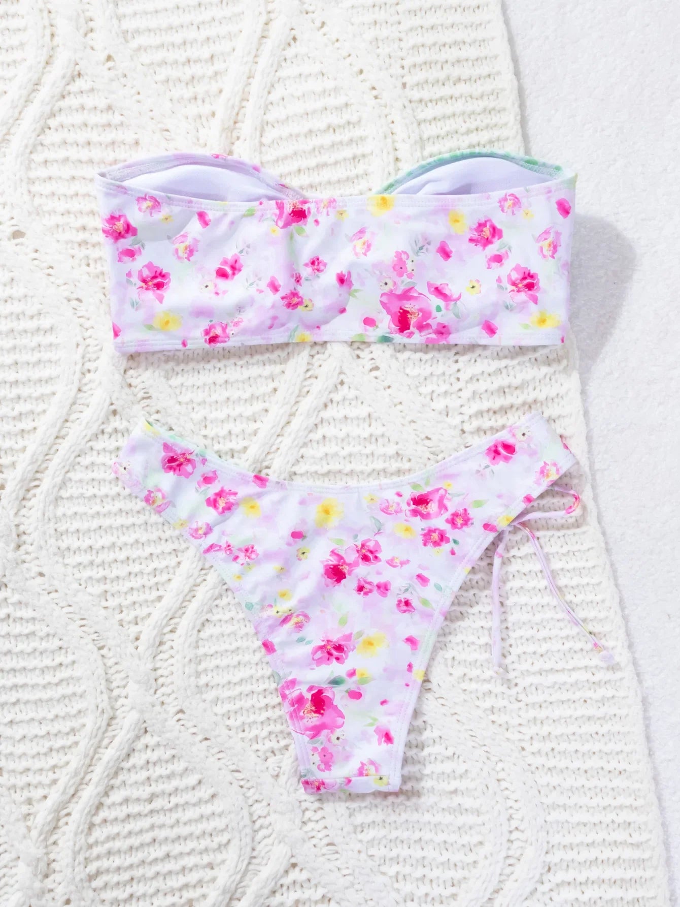 Flower Print Two Piece Swimsuit