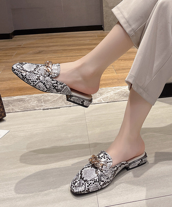 Green Serpentine Splicing Chain Plus Size Slide Sandals