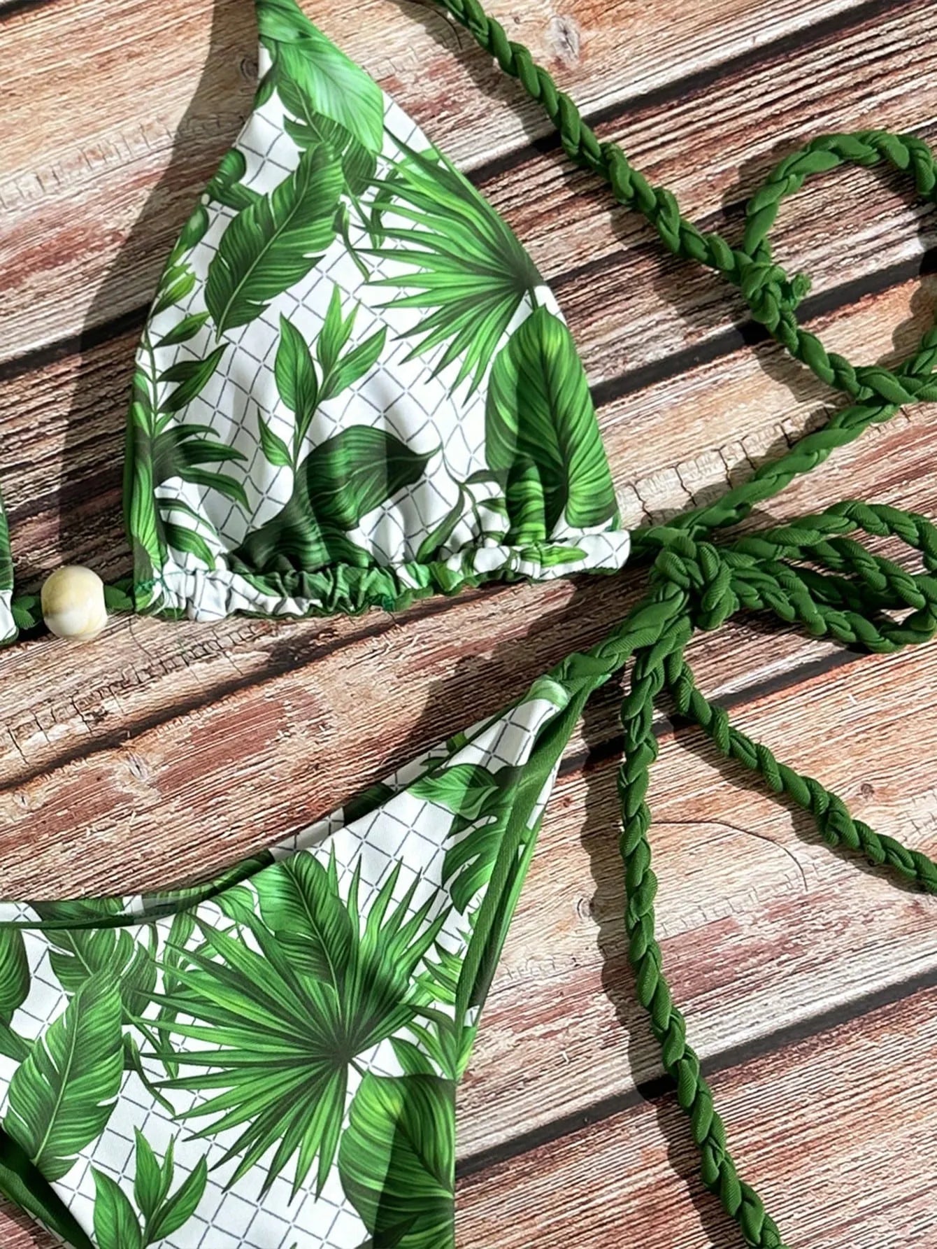 Leaves Print Bikinis Set