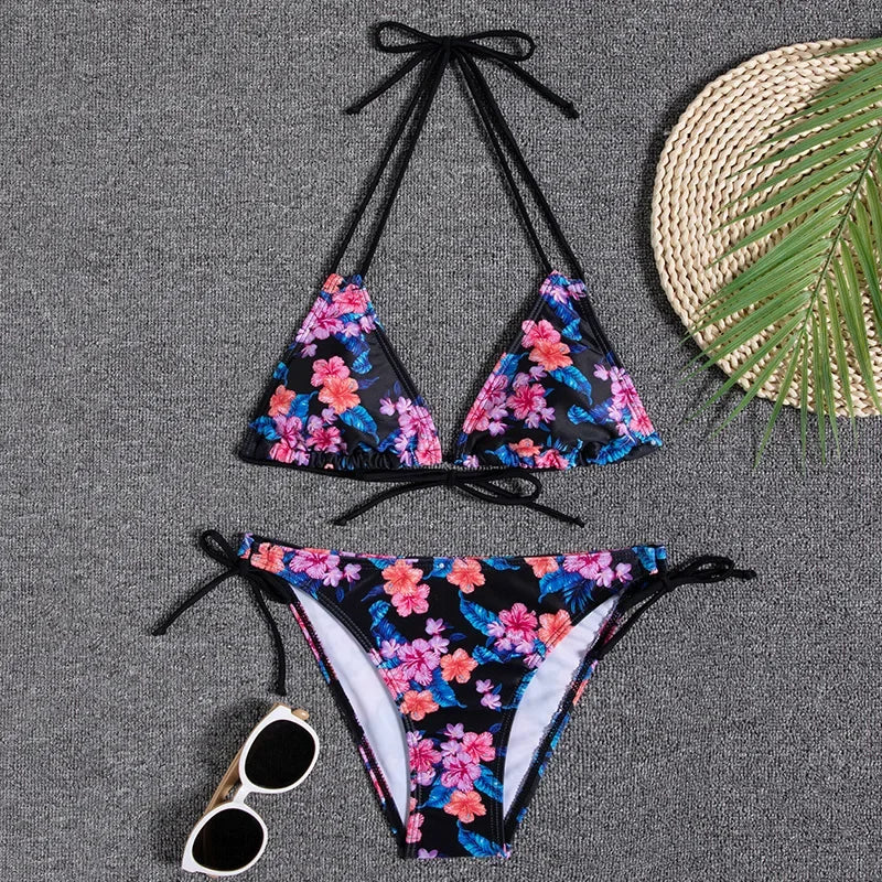 Leaves Print Swimsuit
