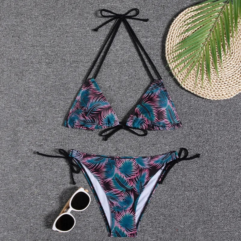 Leaves Print Swimsuit