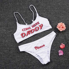 Letter printed bikini Set