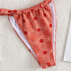 Metal Ring Halter Micro Thong Bikinis Sets