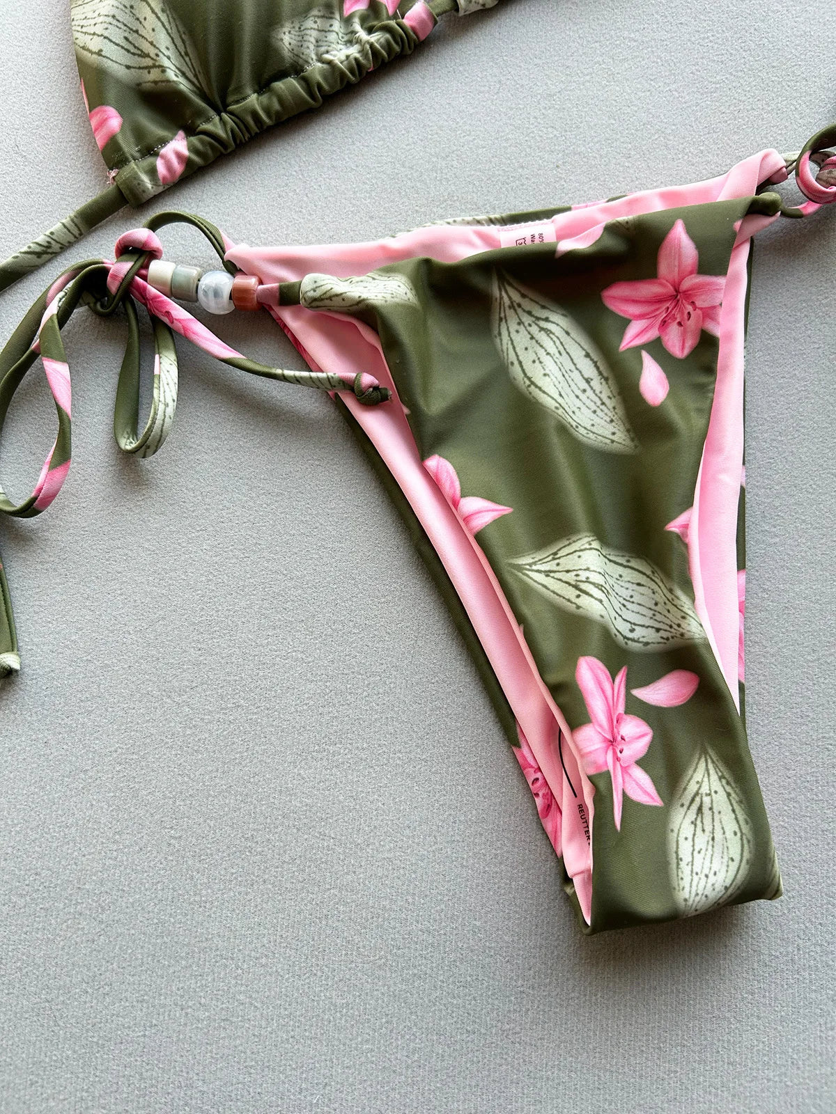 Micro Bikinis Swimsuit Swimwear Female Floral Thong Bikini Set