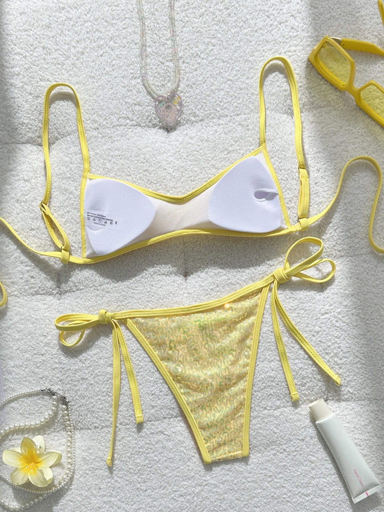 Shiny Sequins Bikini Female Swimsuit Swimwear Two-pieces Bikini Set