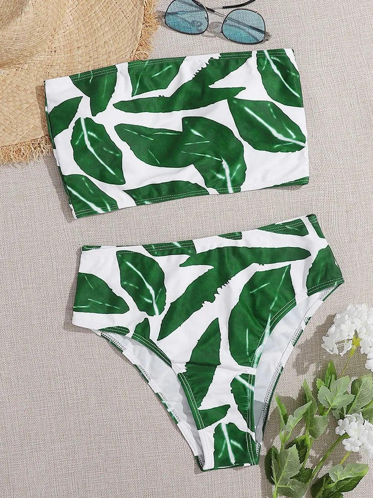 leopard Printed bikini strapless Bikini Sets