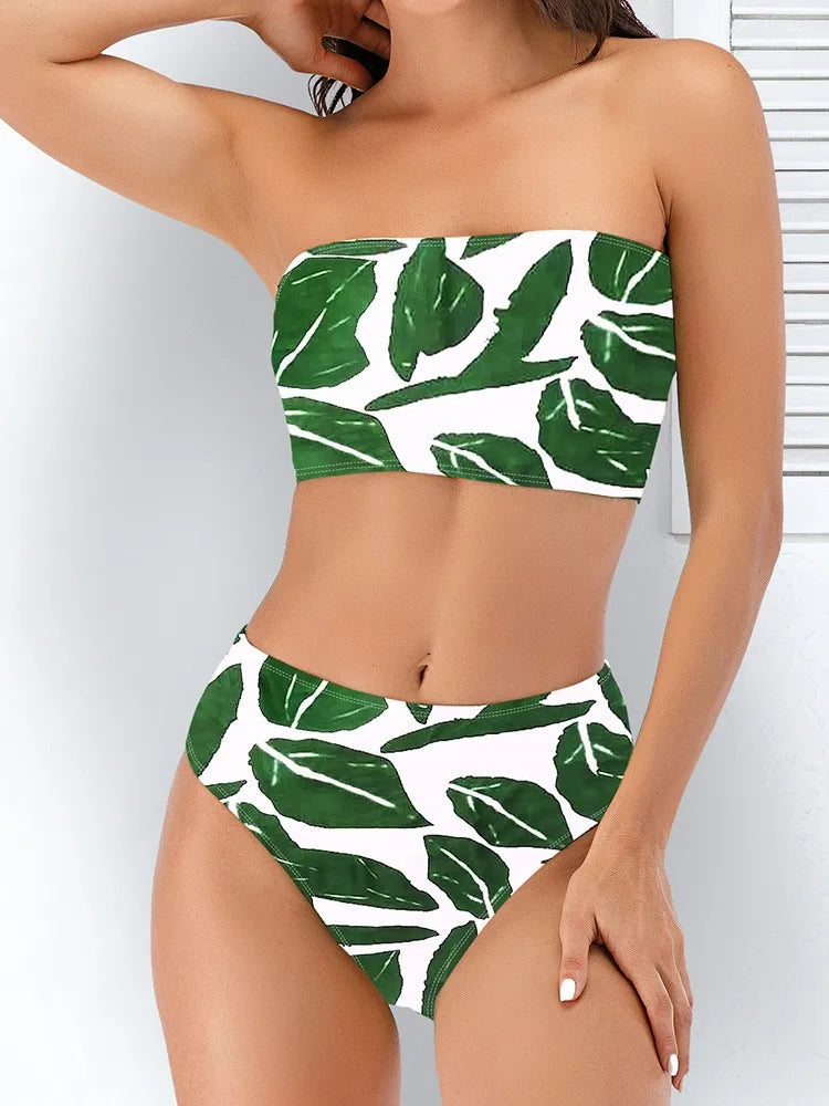 leopard Printed bikini strapless Bikini Sets