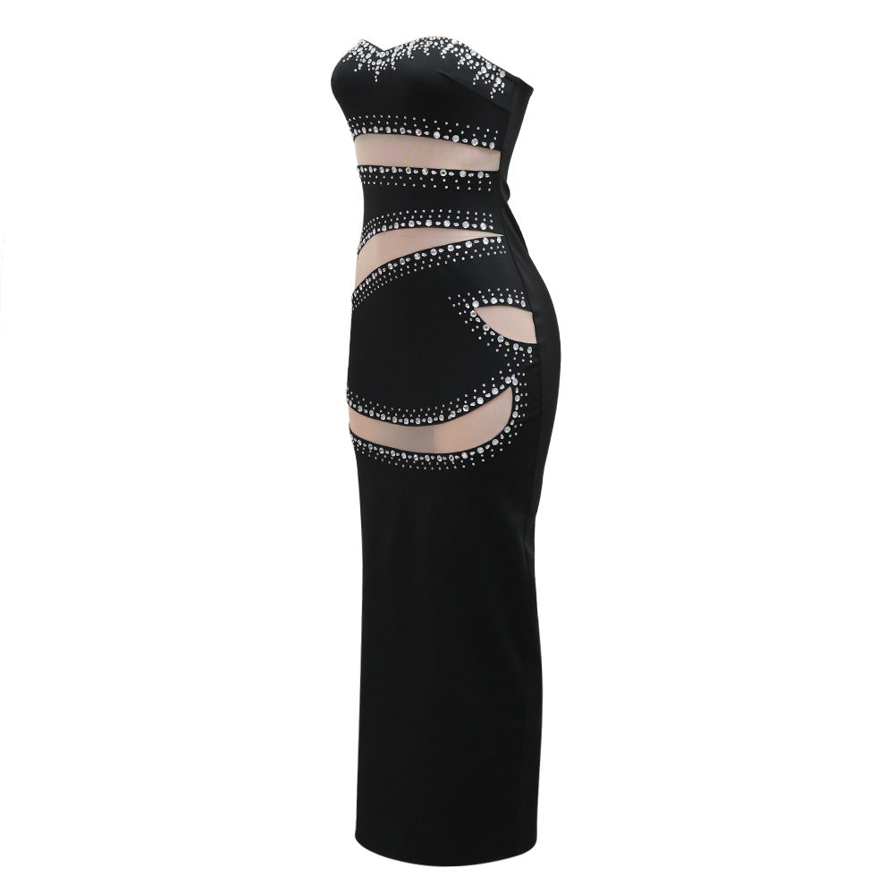 Strapless Sleeveless Long Hip Dress