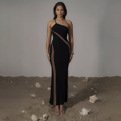 One-Shoulder Backless Fitted Dress