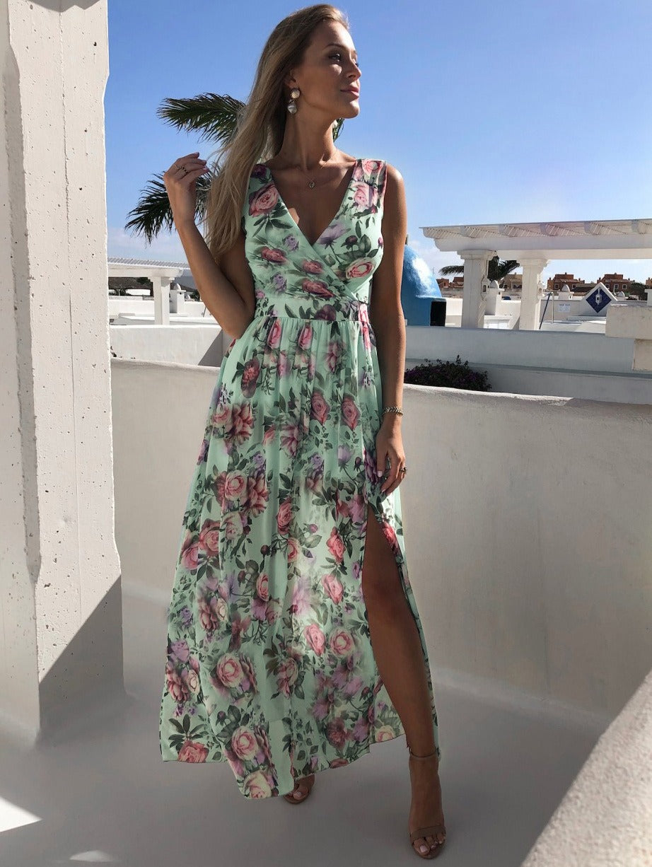 Dong Chiffon Floral Print Casual Dress