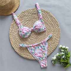 Orange Tie Dye Micro Bikinis De Mujer Front Kontted Swimwear Mini Thong Swimsuit Bathing Suit Bandeau Bikini 2026