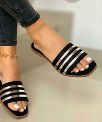 Pink Faux Leather Splicing Peep Toe Beach Slide Sandals Women