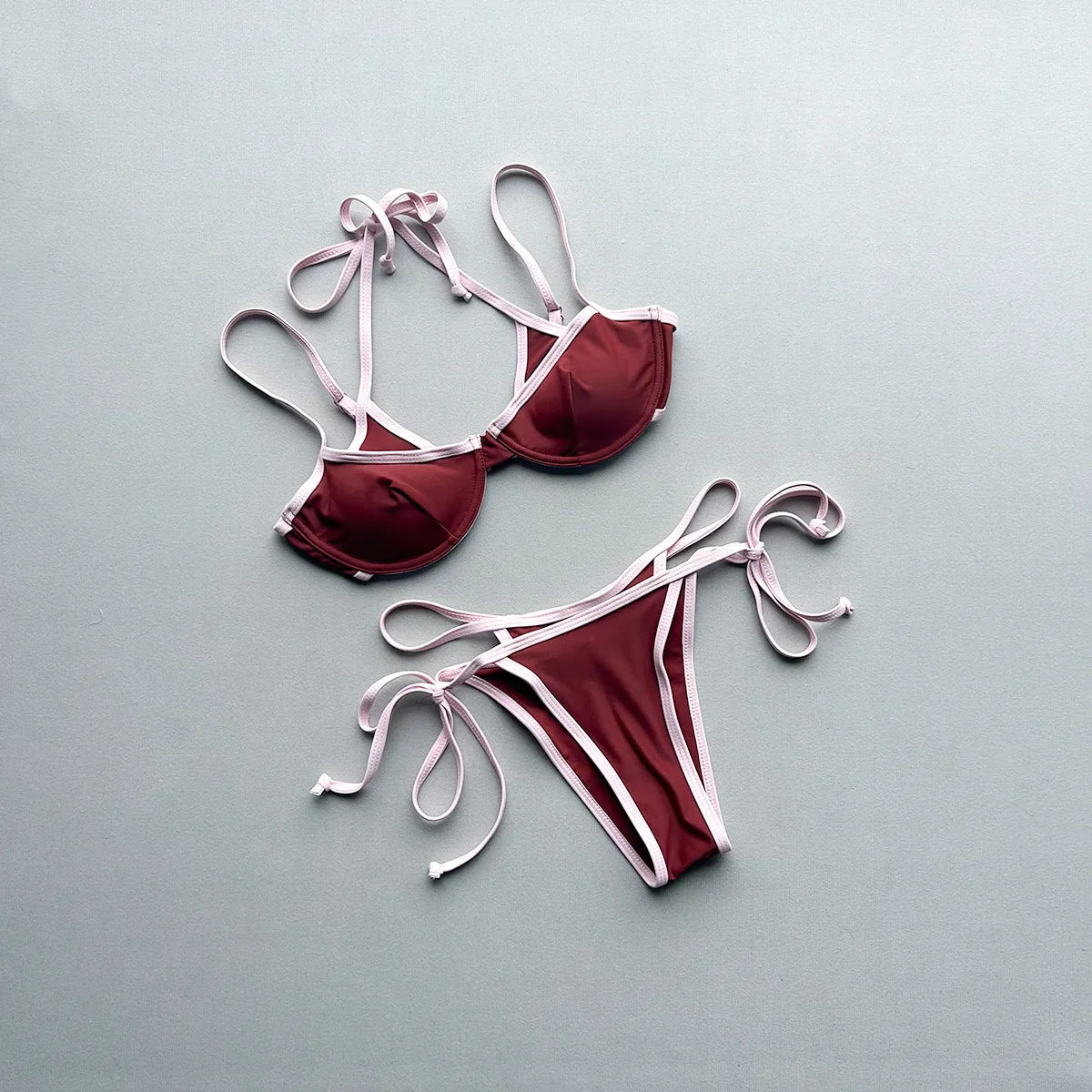 Push Up Bikinis Swimsuit Swimwear Female Patchwork Bikini Set