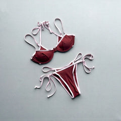 Push Up Bikinis Swimsuit Swimwear Female Patchwork Bikini Set