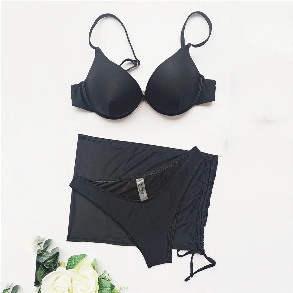 Red Push Up 3 Bikini Set