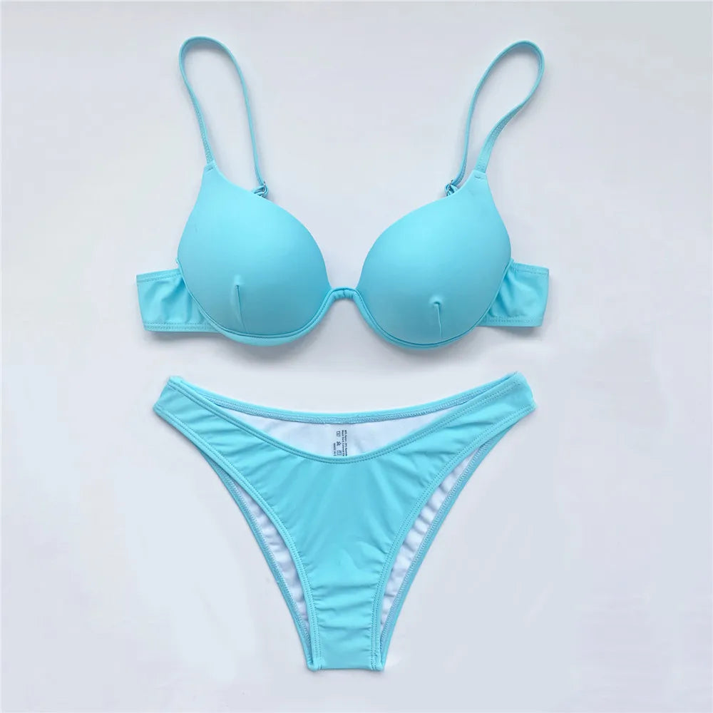 Red Push Up 3 Bikini Set
