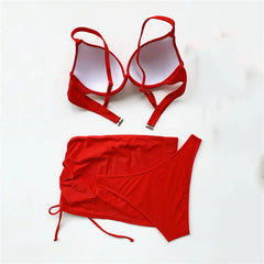 Red Push Up 3 Bikini Set