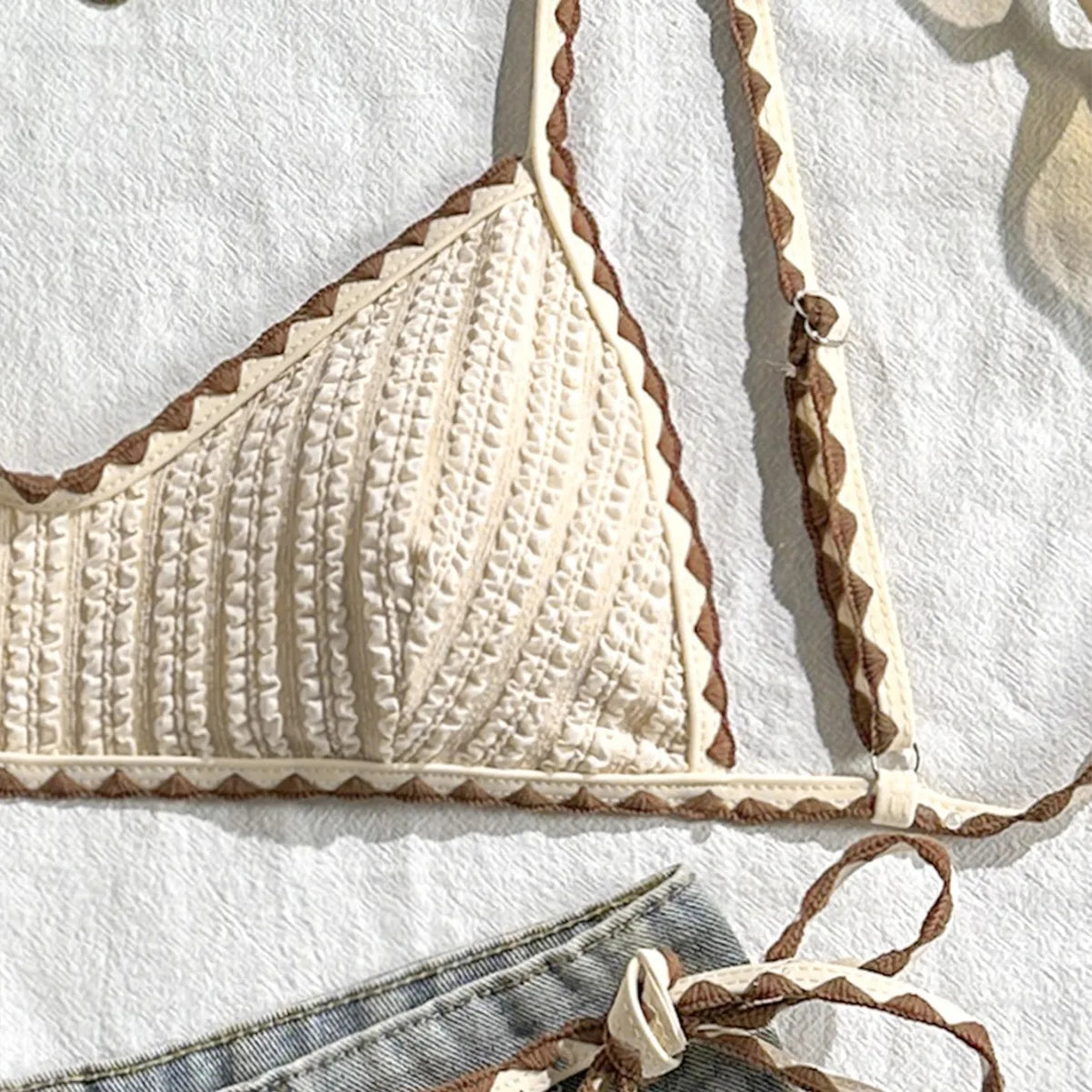 Retro Beige Bikini Set