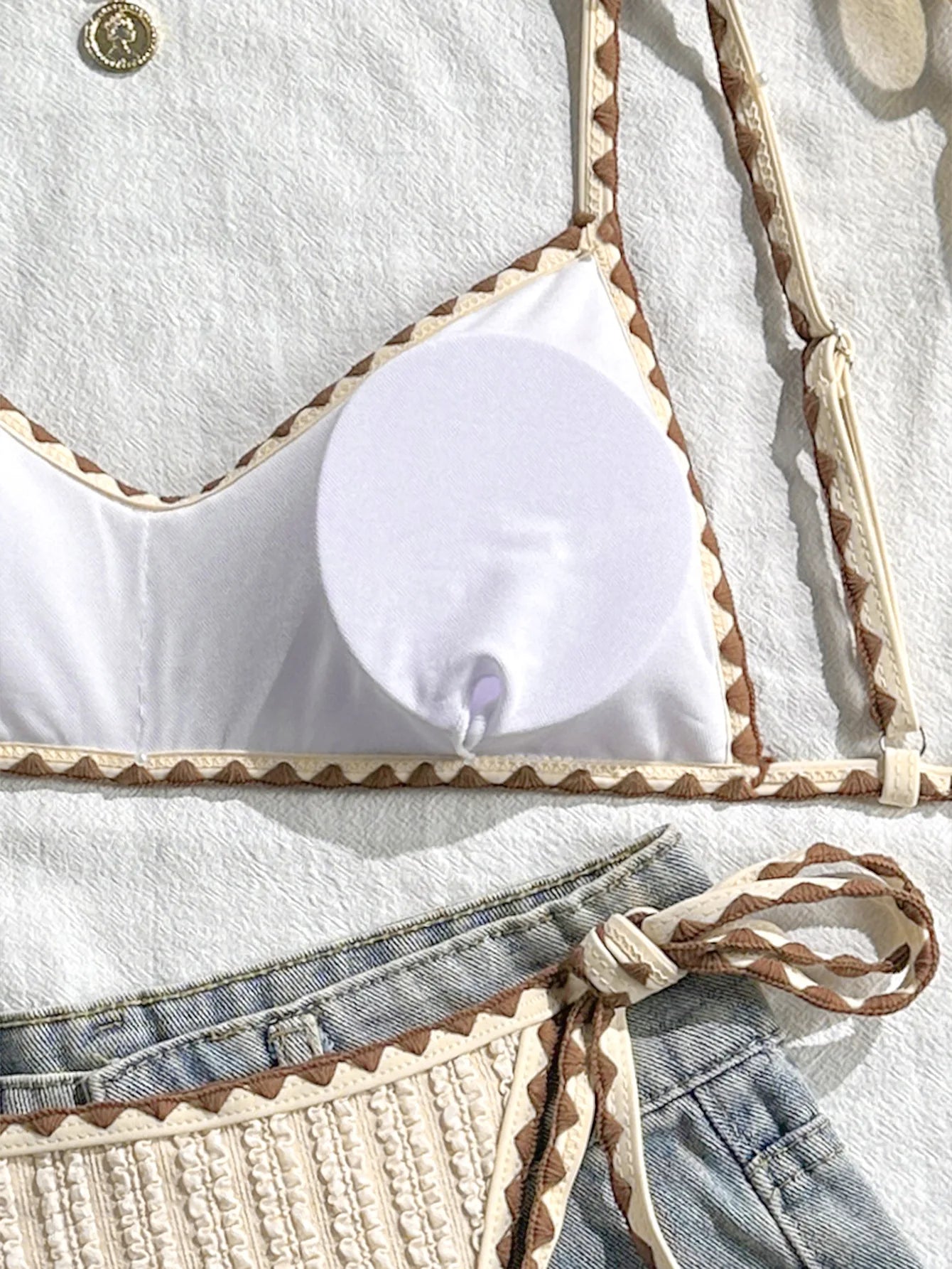 Retro Beige Bikini Set