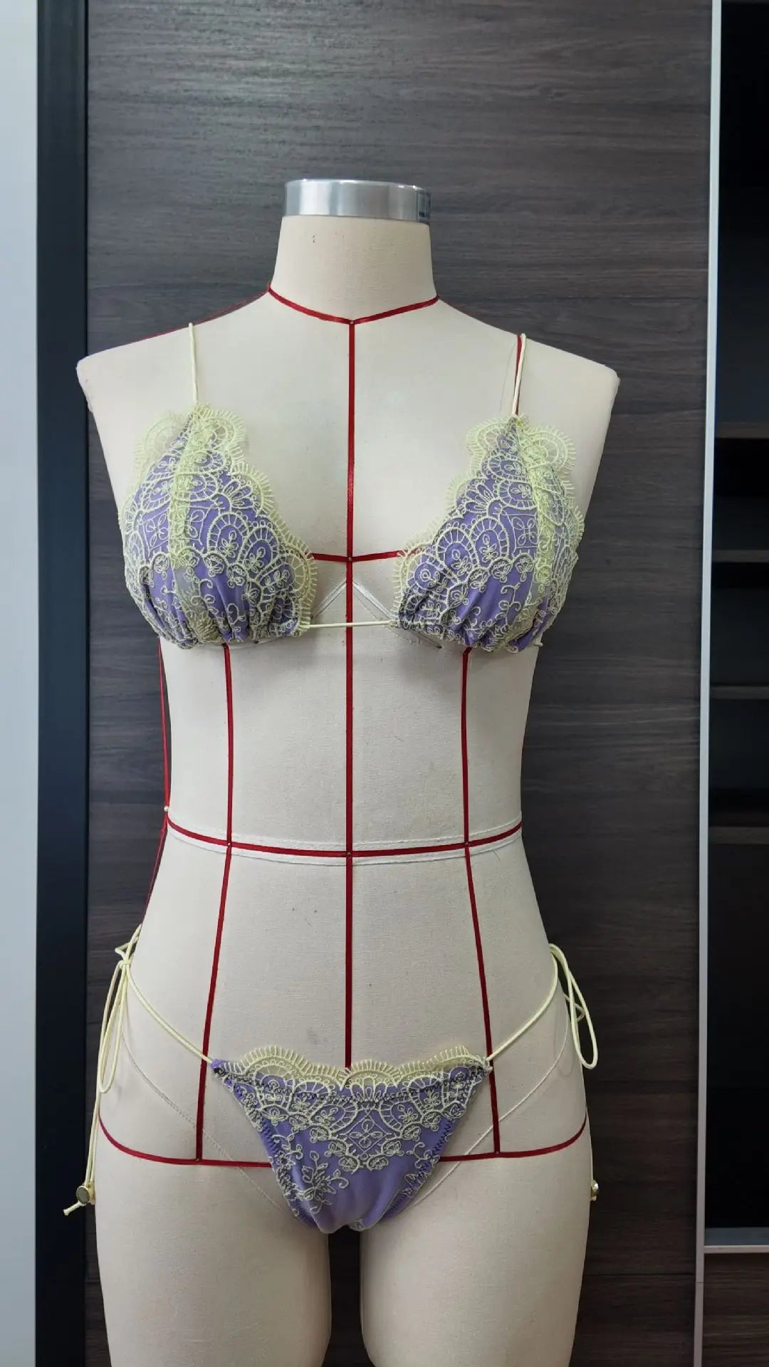 Backless Hollow Lace Bikinis Patchwork Swimsuit Bathing Suits Bandage Swimwear Mujer Beachwear Triangle Bikini Set