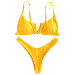Bandeau Bikinis V Neck Bikini Swimsuits Push Up Swimwear Female Brazilian Bikini Set