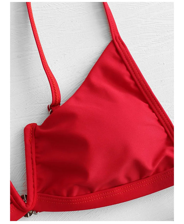 Bandeau Bikinis V Neck Bikini Swimsuits Push Up Swimwear Female Brazilian Bikini Set