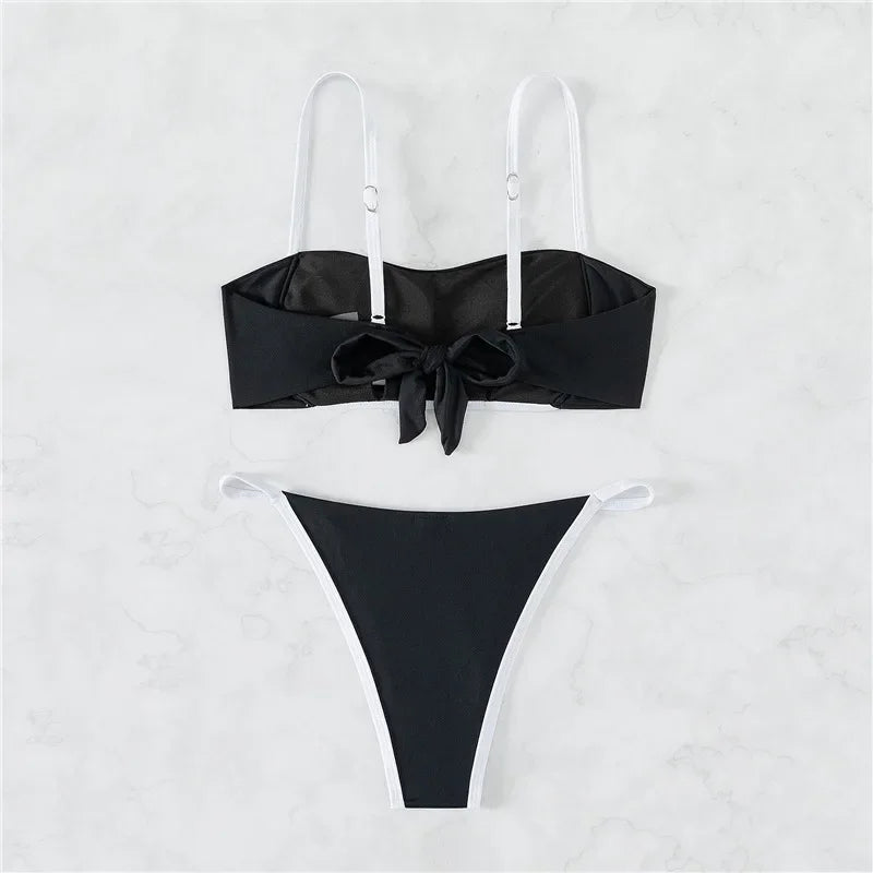 Black Bandeau Bikinis Sets