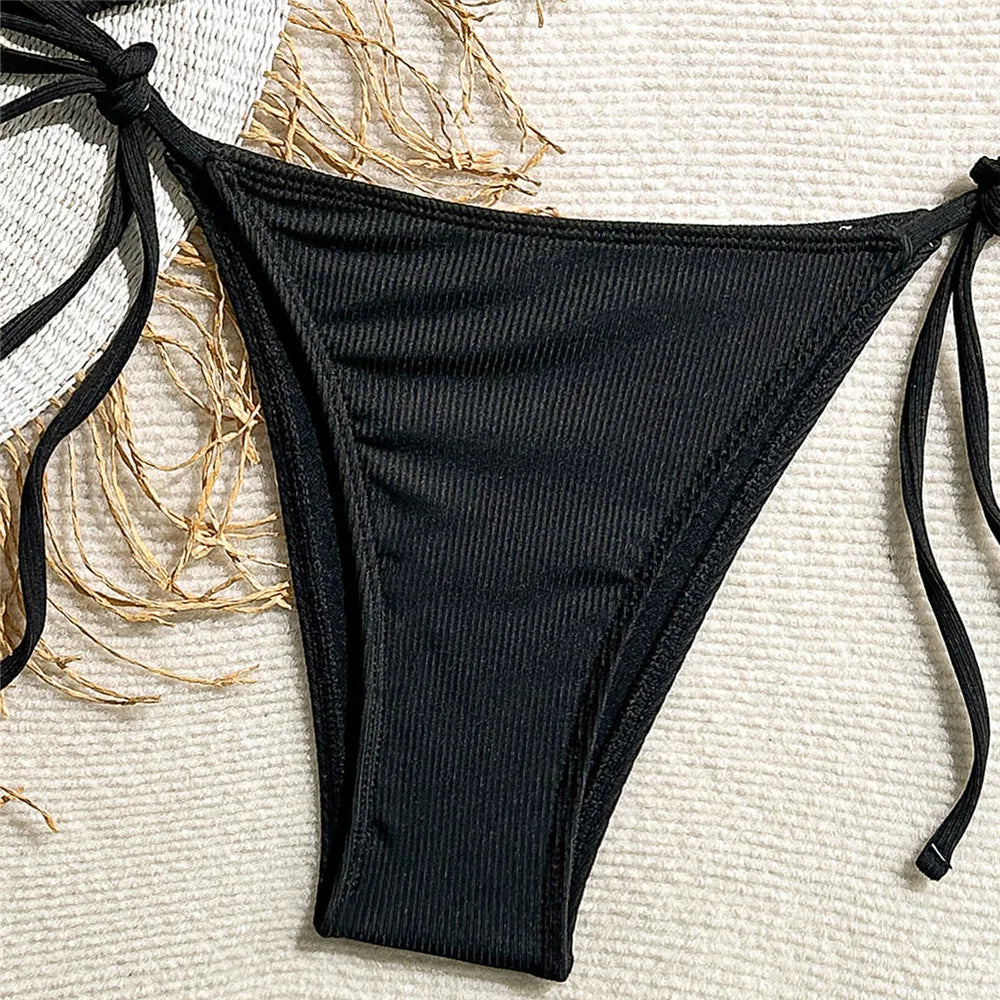 Black Triangle Micro Thong Bikinis Sets