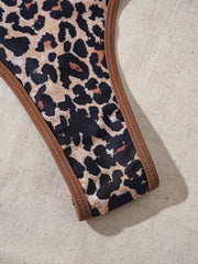 Brown Leopard Print Bikinis Sets