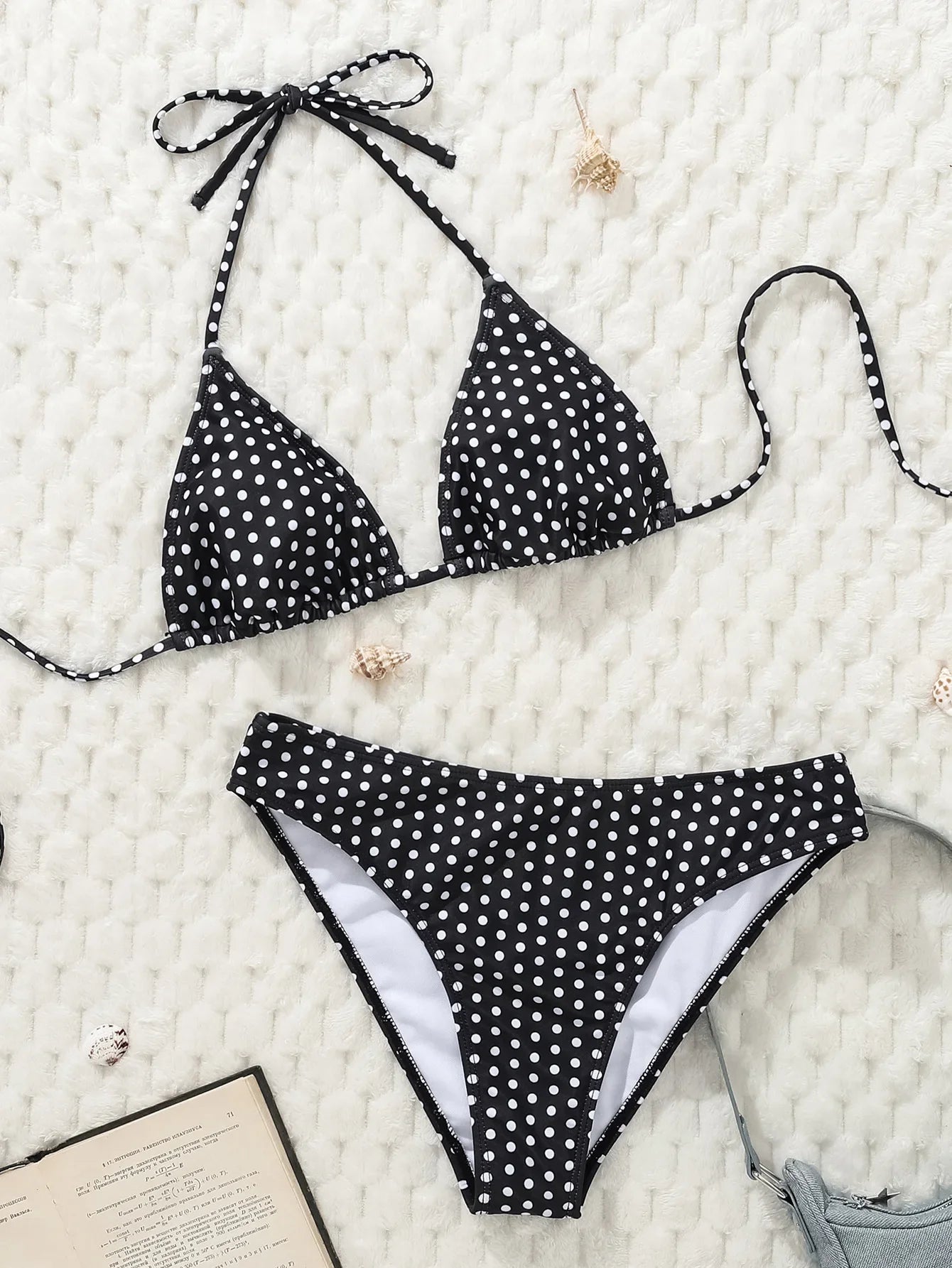 Leopard Print Two Piece Swimsuit Halter Push Up Bra Backless High Waist Bikini Set