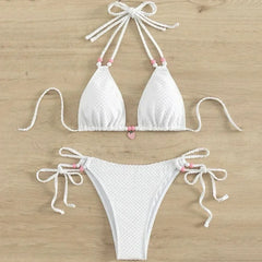 Pink Micro Thong Bikinis Sets