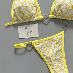 Swimsuit Braided Rope Micro Bikinis Swimsuit Lace-up Print Brazilian Thong Biquinis Beach Bathing Suit