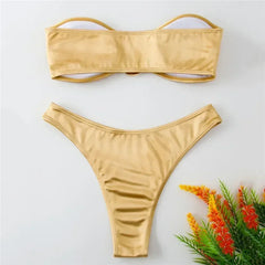 U Shaped Bandeau Bikinis Sets
