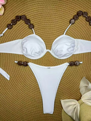 White Black Bikini Set