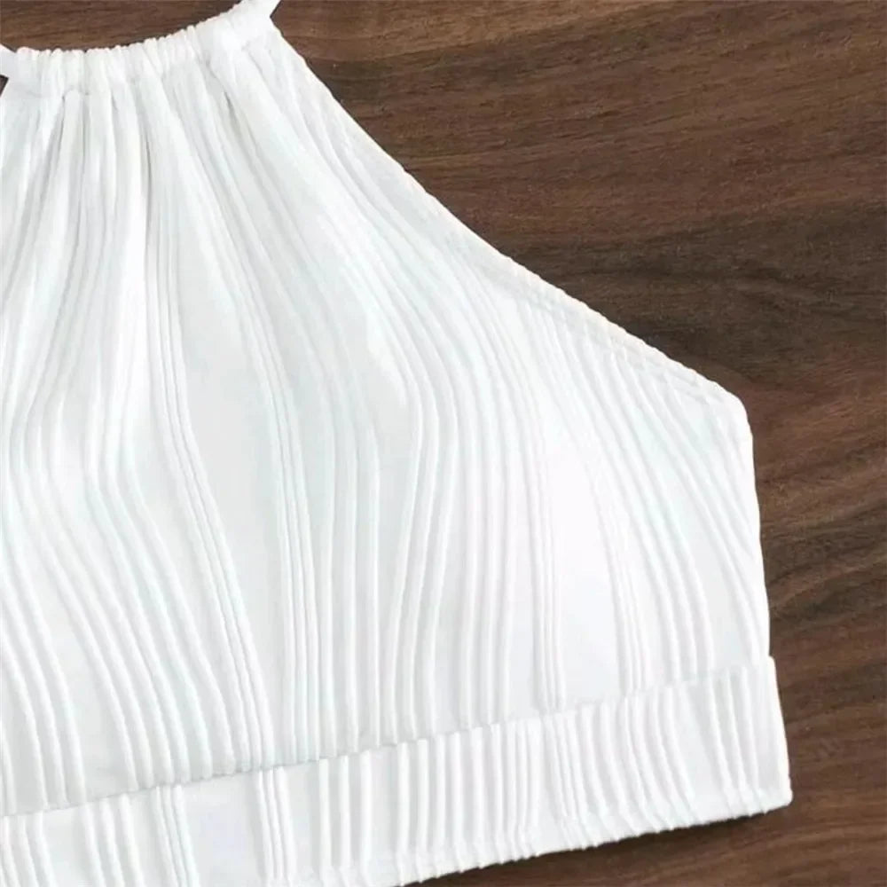 White High Waisted Bikini Set